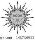Greyscale may sun symbol radiating light 143736933
