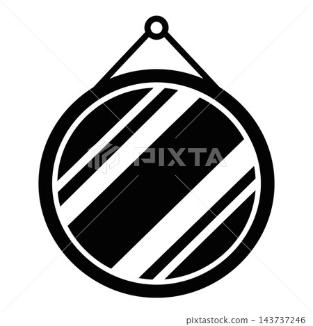 Black And White Christmas Ornament Icon With Diagonal Stripes And Loop Black And White Christmas Ornament Icon With Diagonal Stripes And Loop 143737246