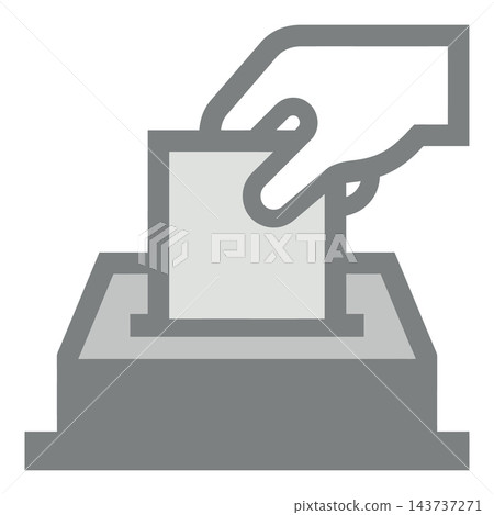 Hand Casting A Vote In A Ballot Box Icon Symbol 143737271