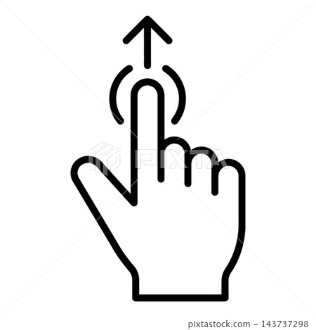 Swipe Up Gesture Icon for Mobile Device Touch Screen 143737298