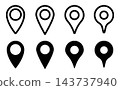 Simple map pin icon set 143737940