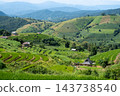 Green Rice Terraces and Mountain Landscape at Pa Bong Piang 143738540