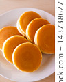 Soy milk and okara pancakes with honey and soy milk butter 143738627