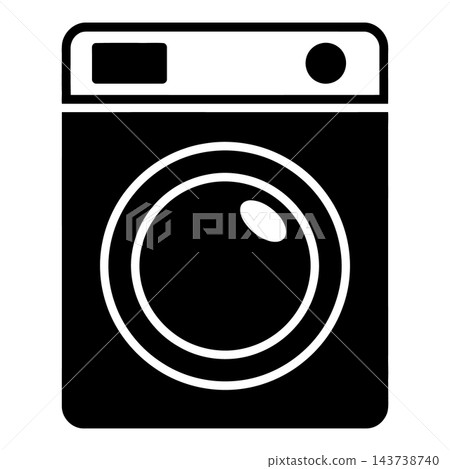 Black and white washing machine icon 143738740