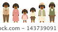 Cute dachshund dogs family pack set. Vector cartoon characters of parents, kids and grandparents isolated on white background. 143739091