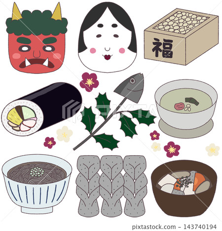 Setsubun's illustration set Setsubun's illustration set 143740194