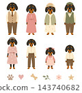 Cute dachshund family set for greeting cards and patterns 143740682