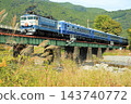 秋季,EL特快列車「須摩太」駛過山川,河岸邊的蒲葦花盛開。 秋季,EL特快列車「須摩太」駛過山川,河岸邊的蒲葦花盛開。 143740772