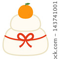New Year's Kagami Mochi decorated with oranges and mizuhiki (decorative cords) 143741001