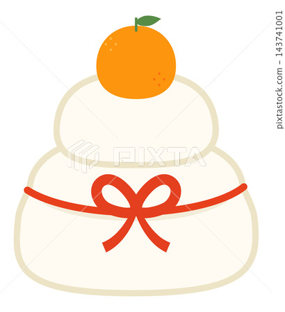 New Year's Kagami Mochi decorated with oranges and mizuhiki (decorative cords) New Year's Kagami Mochi decorated with oranges and mizuhiki (decorative cords) 143741001