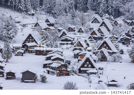 白川鄉雪景,岐阜縣世界遺產 白川鄉雪景,岐阜縣世界遺產 143741417