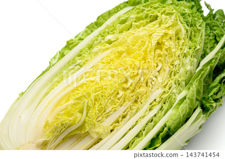 縱向切開的捲心菜的橫截面 縱向切開的捲心菜的橫截面 143741454
