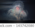 Magnificent fireworks light up the night sky (Lake Biwa Fireworks Festival, Otsu City, Shiga Prefecture) 143742080