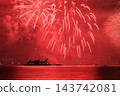 Magnificent fireworks light up the night sky (Lake Biwa Fireworks Festival, Otsu City, Shiga Prefecture) 143742081
