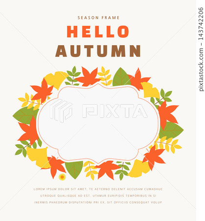 Autumn Frame Illustration. Web Banner. Pop-up Autumn Frame Illustration. Web Banner. Pop-up 143742206