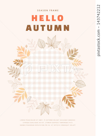 Autumn Frame Illustration. Web Banner. Pop-up Autumn Frame Illustration. Web Banner. Pop-up 143742212