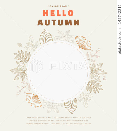 Autumn Frame Illustration. Web Banner. Pop-up Autumn Frame Illustration. Web Banner. Pop-up 143742213