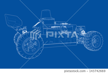 blueprint of off-road vehicle design. Vector blueprint of off-road vehicle design. Vector 143742669
