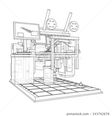 Futuristic medical bay technical line. Vector Futuristic medical bay technical line. Vector 143742679