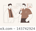E-sport journalism isolated cartoon vector illustrations. 143742924