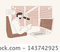 Broadcasting sport event isolated cartoon vector illustrations. 143742925