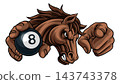 Horse Mustang Stallion Pool Billiards Sport Mascot 143743378