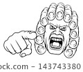 Angry Judge Pointing Cartoon Character 143743380