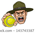 Drill Instructor Sergeant Bootcamp Tennis Mascot 143743387