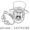 Leprechaun Celtic Irish American Football Mascot 143743389