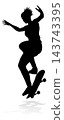 Woman Silhouette Female Skateboarder Girl 143743395