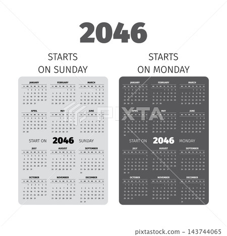 2046 Pocket Calendar Set with Two Week Starts 2046 Pocket Calendar Set with Two Week Starts 143744065