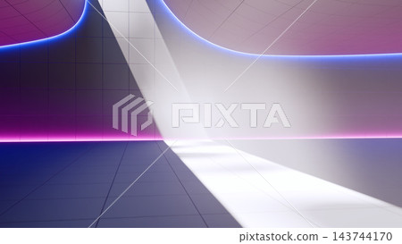 Abstract geometric background with glowing neon light curves Abstract geometric background with glowing neon light curves 143744170
