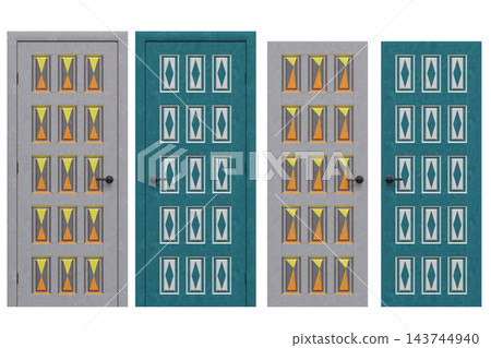 interior doors isolate on a transparent background, interior furniture, 3D illustration, cg render interior doors isolate on a transparent background, interior furniture, 3D illustration, cg render 143744940