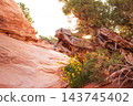 Sunset on Devils Garden Trail in Utah, USA 143745402