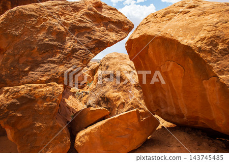 Giant Boulder Rocks Formations in Fiery Furnace 143745485