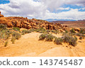 Scenic Fiery Furnace Terrain Rocks and Vegetation 143745487