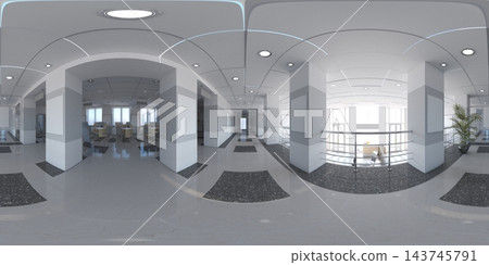spherical panorama of the interior, 3D illustration 143745791