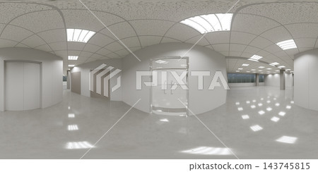 spherical panorama of the interior, 3D illustration spherical panorama of the interior, 3D illustration 143745815