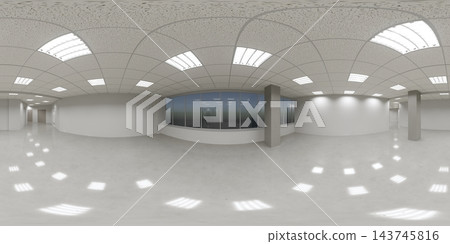 spherical panorama of the interior, 3D illustration spherical panorama of the interior, 3D illustration 143745816