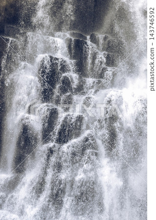 Studlafoss waterfall spray and cascading water over basalt as a textured backdrop Studlafoss waterfall spray and cascading water over basalt as a textured backdrop 143746592