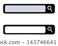 A simple set of two designs featuring a white and gray search bar and a magnifying glass icon, with transparent background. 143746641