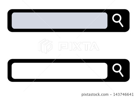 A simple set of two designs featuring a white and gray search bar and a magnifying glass icon, with transparent background. A simple set of two designs featuring a white and gray search bar and a magnifying glass icon, with transparent background. 143746641