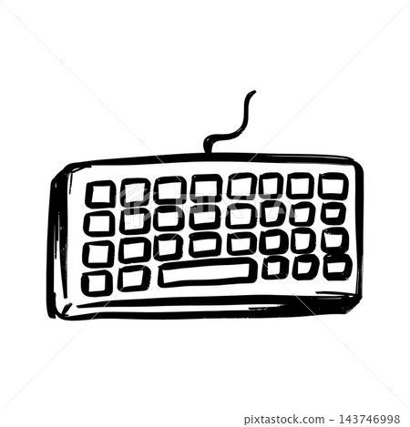 Computer keyboard hand drawn vector illustration isolated on white background Computer keyboard hand drawn vector illustration isolated on white background 143746998