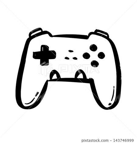 Hand drawn video game controller vector illustration isolated on white background 143746999