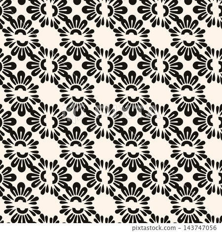 Abstract simple floral gothic style seamless pattern. Elegant minimal monochrome stylish background. Perfect for textile, wallpaper and fabrics. Abstract simple floral gothic style seamless pattern. Elegant minimal monochrome stylish background. Perfect for textile, wallpaper and fabrics. 143747056