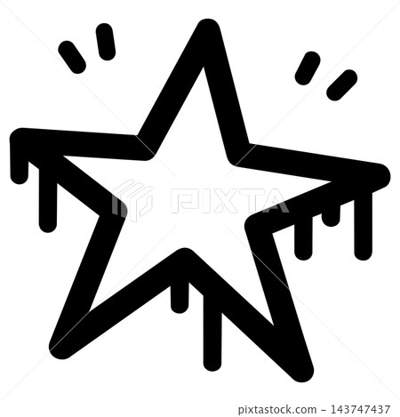 Spooky dripping star icon bringing eerie Halloween joy Spooky dripping star icon bringing eerie Halloween joy 143747437
