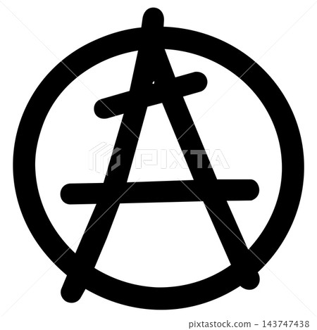 Anarchy symbol graphic design illustration black white background Anarchy symbol graphic design illustration black white background 143747438