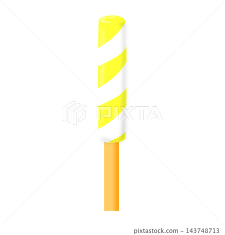 Ice pop on a stick, lemon vanilla flavor Ice pop on a stick, lemon vanilla flavor 143748713