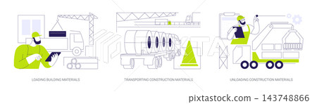 Transportation of building materials abstract concept vector illustrations. Transportation of building materials abstract concept vector illustrations. 143748866