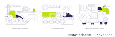 Industrial towing abstract concept vector illustrations. Industrial towing abstract concept vector illustrations. 143748867